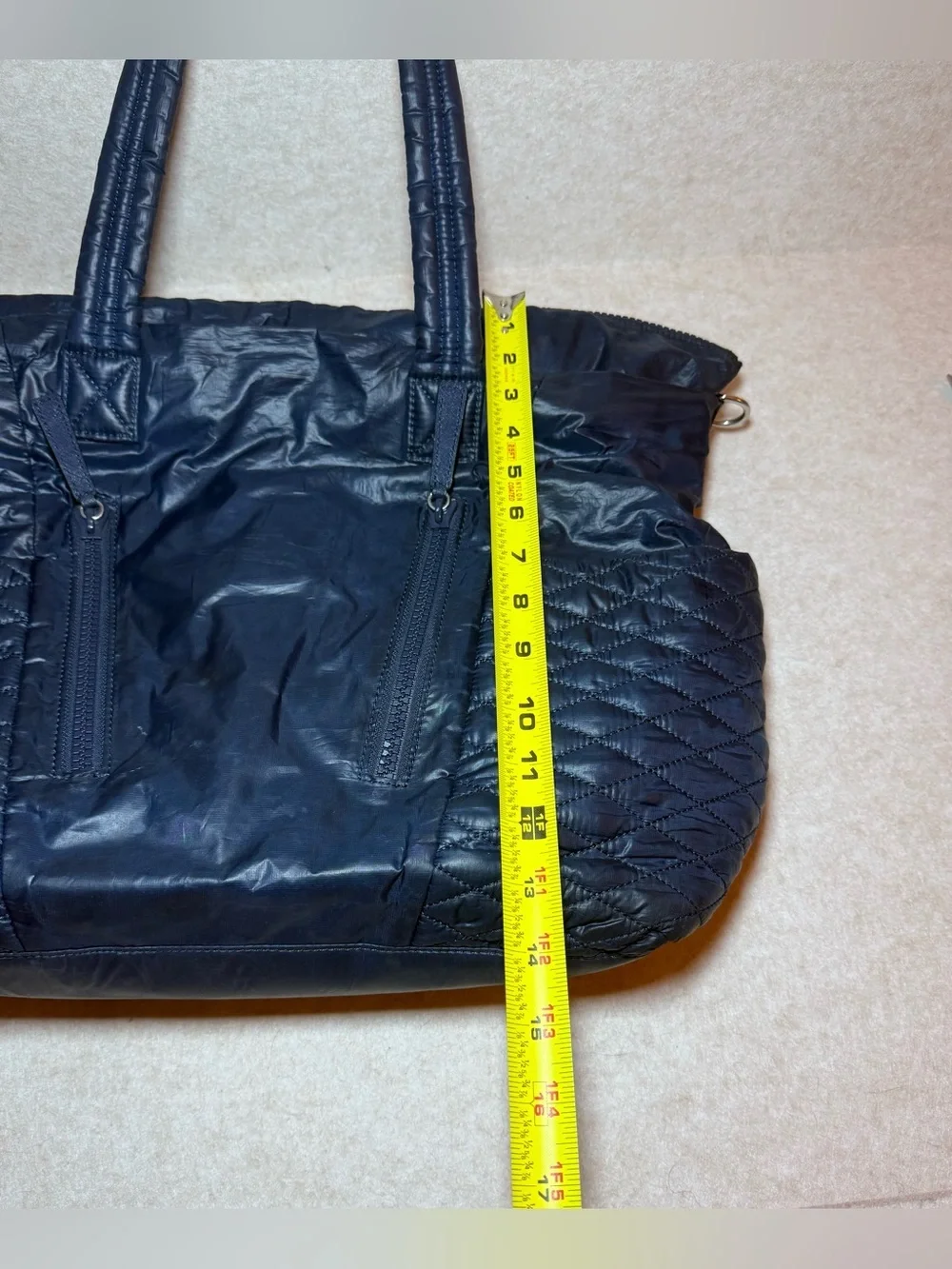 Rebecca Minkoff Yoko Blue Leather Quilted Diaper Bag Shoulder Straps
